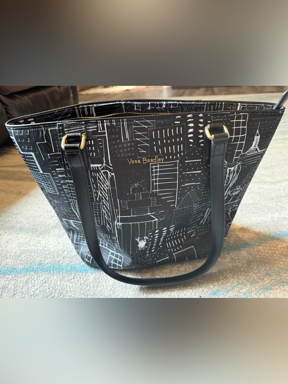 Vera Bradley Black and White Ella City Sketch Tote